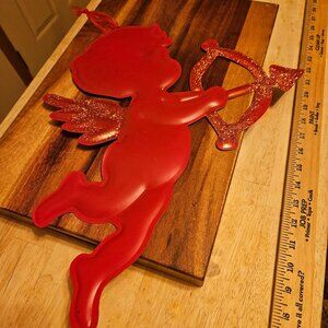 vintage red metallic cupid door hanger